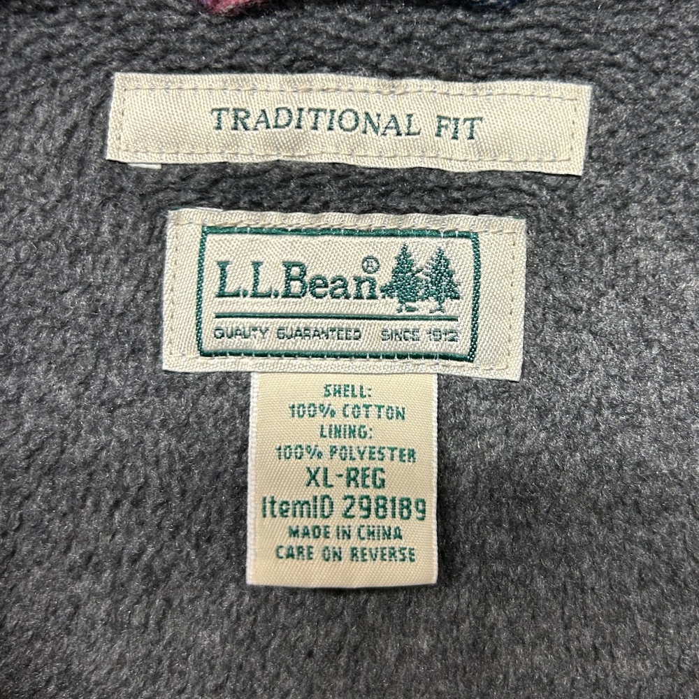 Land's End plaid sherpa lined flannel shirt